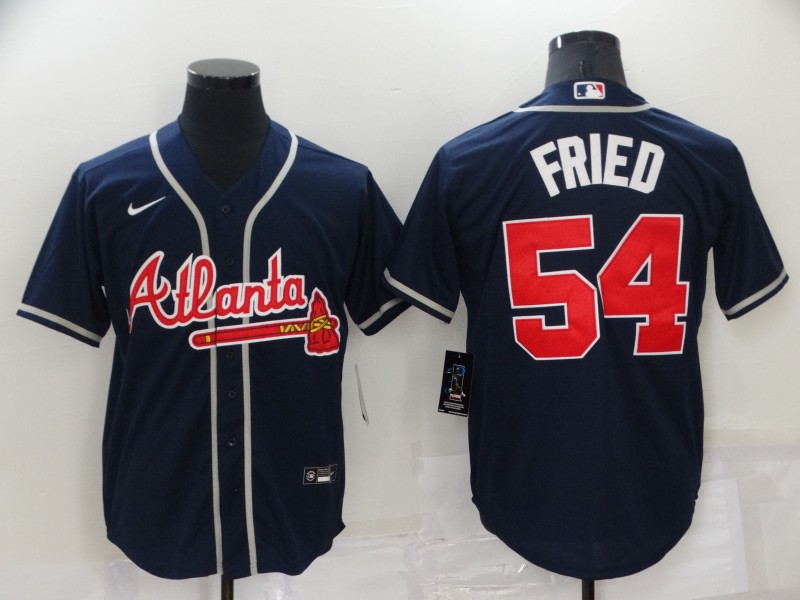 Men's Atlanta Braves Max Fried #54 Navy Jersey